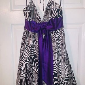 Jessica McClintock Zebra Halter Dress